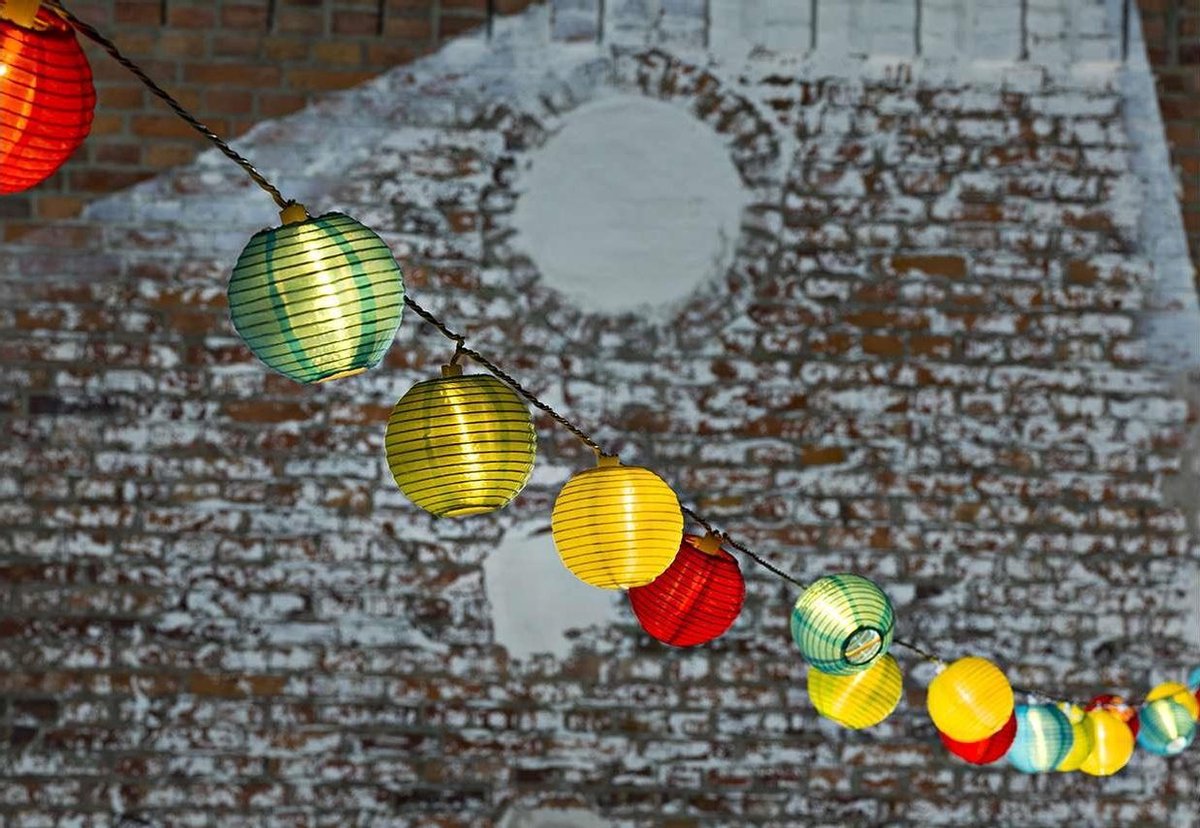 Konstsmide 4161 - Snoerverlichting - 40 lamps LED gekleurde lampions