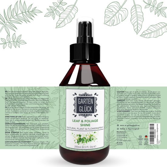 Garten Glück Spray brillance des feuilles pour plantes d'intérieur et d