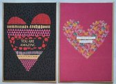 2 Luxe Wenskaarten - I Love you with a 1000 hearts + You are Amazing - 12 x 17 cm