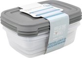 Excellent Houseware Vershoudbakjes 3 x 0.6L - Grijs