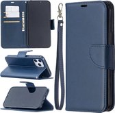 Apple iPhone 12 Pro Max hoesje - MobyDefend Wallet Book Case Met Koord - Blauw - GSM Hoesje - Telefoonhoesje Geschikt Voor: Apple iPhone 12 Pro Max