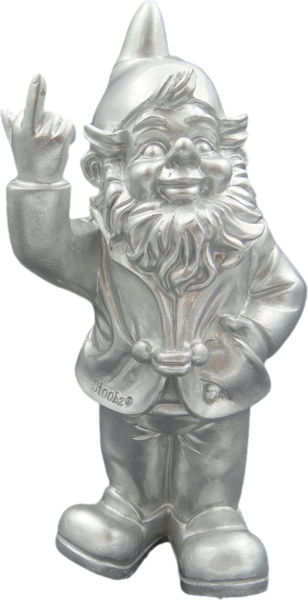 Stoobz gnome fuck you blue - nain avec majeur - 20 cm de haut - gnome FY -  nain de