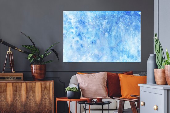 Stickers muraux - Film autocollant - Aquarelle - Wit - Blauw - Teinté - 120x80 cm - Film adhésif - Stickers muraux Chambre d'enfant - Papier peint autocollant