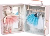 Moulin Roty Ballet Muis in verkleed koffertje 711331 - verkleed muis popje met 3 ballerina outfits - cadeautje voor kleine ballerina's