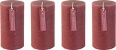 Rustieke kaars 6,8x13cm Oudroze - set 4 stuks