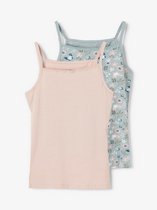 Name it meisjes hemdjes 2-pak - Pale Mauve - Flower - 128 - Blauw