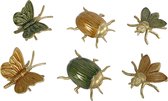 Sculptuur "Insects" Set van 3 in 2 kleuren aluminium 13x10x4cm