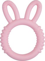 Bijtkonijn - baby speelgoed  - silicone - bijtring - bijtspeeltje - rose