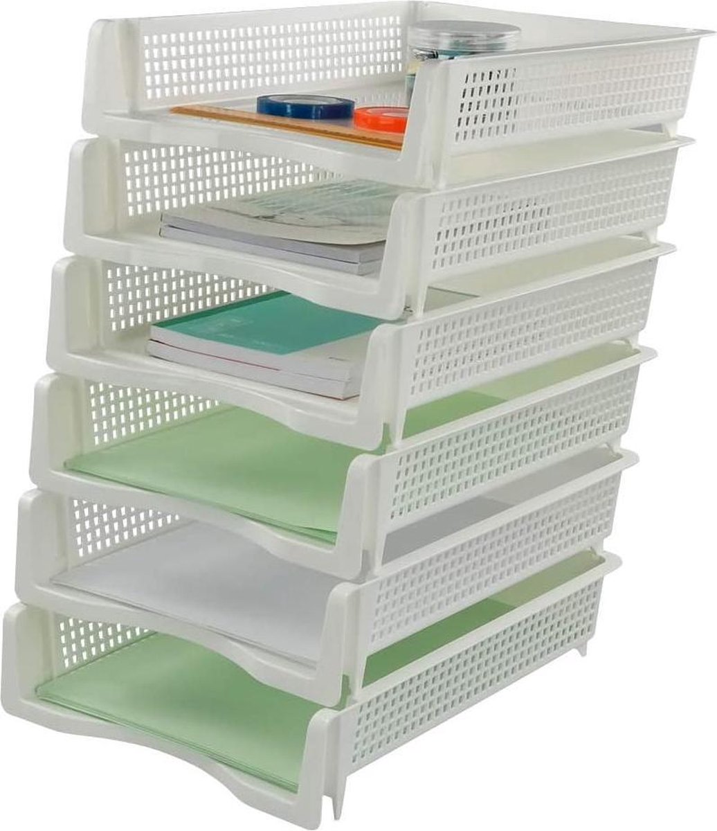 Online Europe Postbakje Wit set van 6 stuks, Opening 25cm x 32cm x 7,2cm