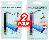 Touchscreen Pen - 2 Pack - Zwart & Roze - Anti Dust - Anti Stof - Touchscreen Stick - Smartphone Pen - Tablet Pen - Telefoon Pen