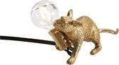 Hype it kruipende muis lamp - Lamp dier taffellampje - Tafellamp Slaapkamer - Dieren lamp Tafellampen - E12 - Muislampje - Tafellamp Goud