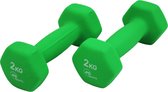 JPS Sports® Dumbells - Gewichten - Dumbells 2kg- Dumbells set 2 x 2 kg - Zeshoekig - Duurzaam - Groen