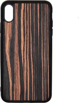 Apple Iphone XS Max Houten GSM Hoesje Coromandel Hout Shockproof TPU Case Hoes Uniek Design Telefoon Zwart Protection Geschenk Kerstmis Vaderdag Moederdag Verjaardag