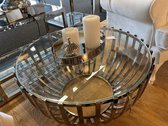 By Kohler Salontafel rond glas/zilver metaal 81x81x43 (111469)