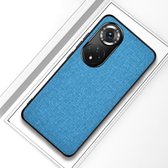 Voor Honor 50 schokbestendige doektextuur pc + TPU-beschermhoes (blauw)