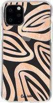 Casetastic Apple iPhone 11 Pro Hoesje - Softcover Hoesje met Design - Leaves Coral Print