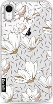 Casetastic Apple iPhone XR Hoesje - Softcover Hoesje met Design - Sprinkle Leaves and Flowers Print