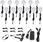 Keuken Led Onder Kast Licht LED Puck Verlichting Kit touch dimmer 12 Puck Touch Schakelaar