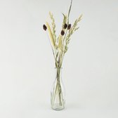 Droogbloemen boeket met Vaas - 42 cm lang 12 takken - Naturel - Dames cadeau - Verjaardagcadeau - Sintcadeau