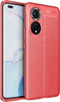 Voor Honor 50 Pro Litchi Texture TPU schokbestendig hoesje (rood)