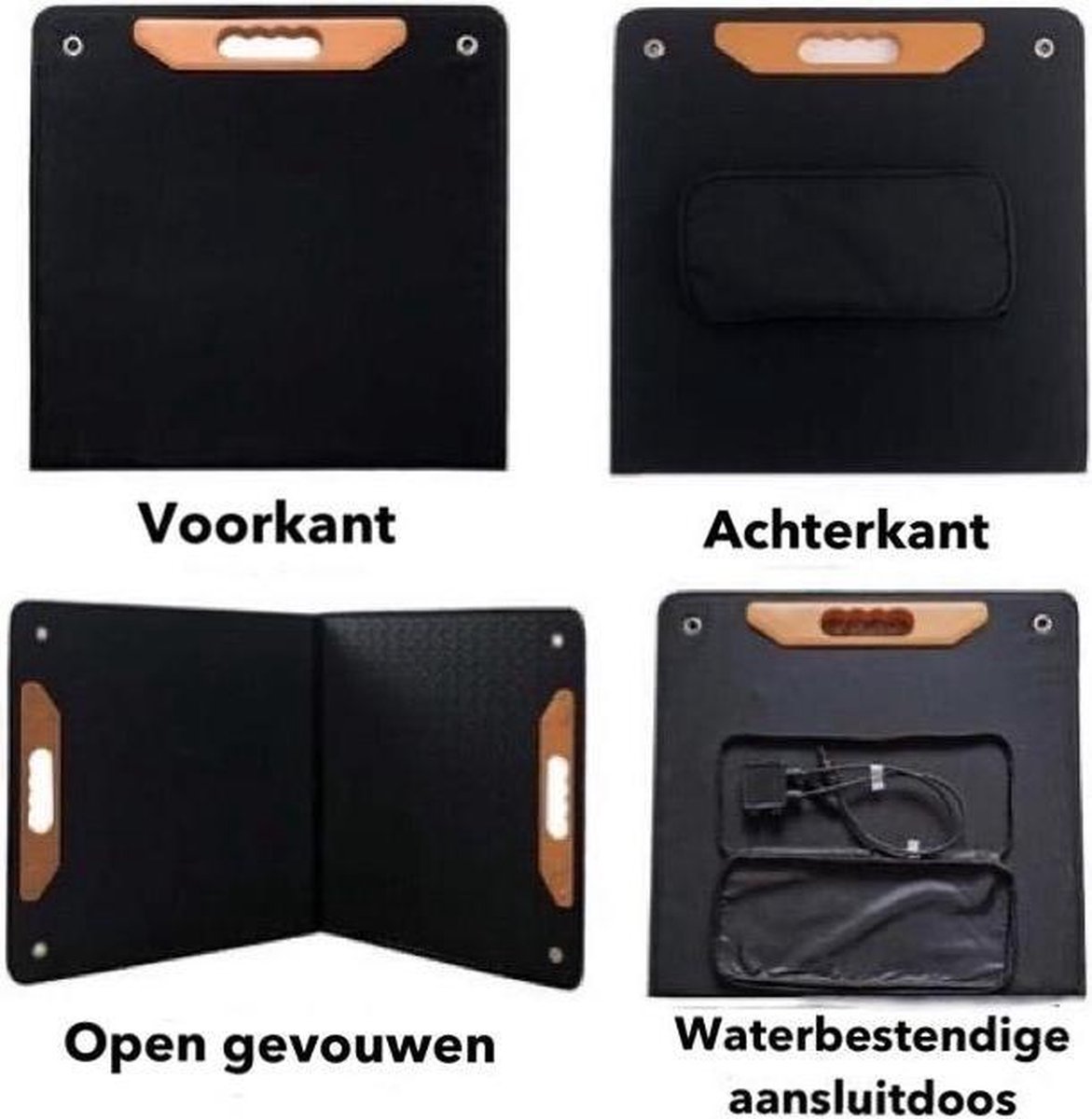 60W opvouwbaar zonnepaneel - Mono kristallijne - 12V - Daglichtpaneel - Voor Accu en USB-apparaten