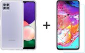 Samsung galaxy A22 5G hoesje siliconen case transparant hoesjes cover hoes - 1x samsung A22 5G screenprotector