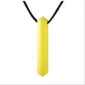 Bijtketting- Kauwketting- Kristal Staafje lang- Geel