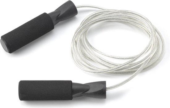 Foto: Springtouw rs sports stalen kabel foam handvatten 2 80 cm zwart