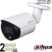 Dahua Beveiligingscamera - IP Camera Bullet - Full HD - Full Color - Bewegingsdetectie - SD-kaart Slot - Nachtzicht 30m - Microfoon - PoE