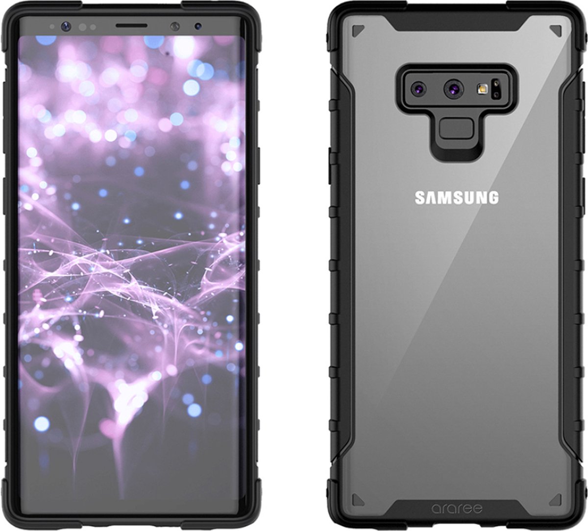 Samsung Galaxy Note 9 Araree Duple Series Anti Shock Back Case Cover - Zwart / Transparant