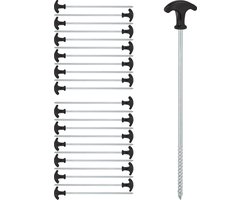 24x tentharingen set - haringen - schroefharingen - t-haringen - grondpennen