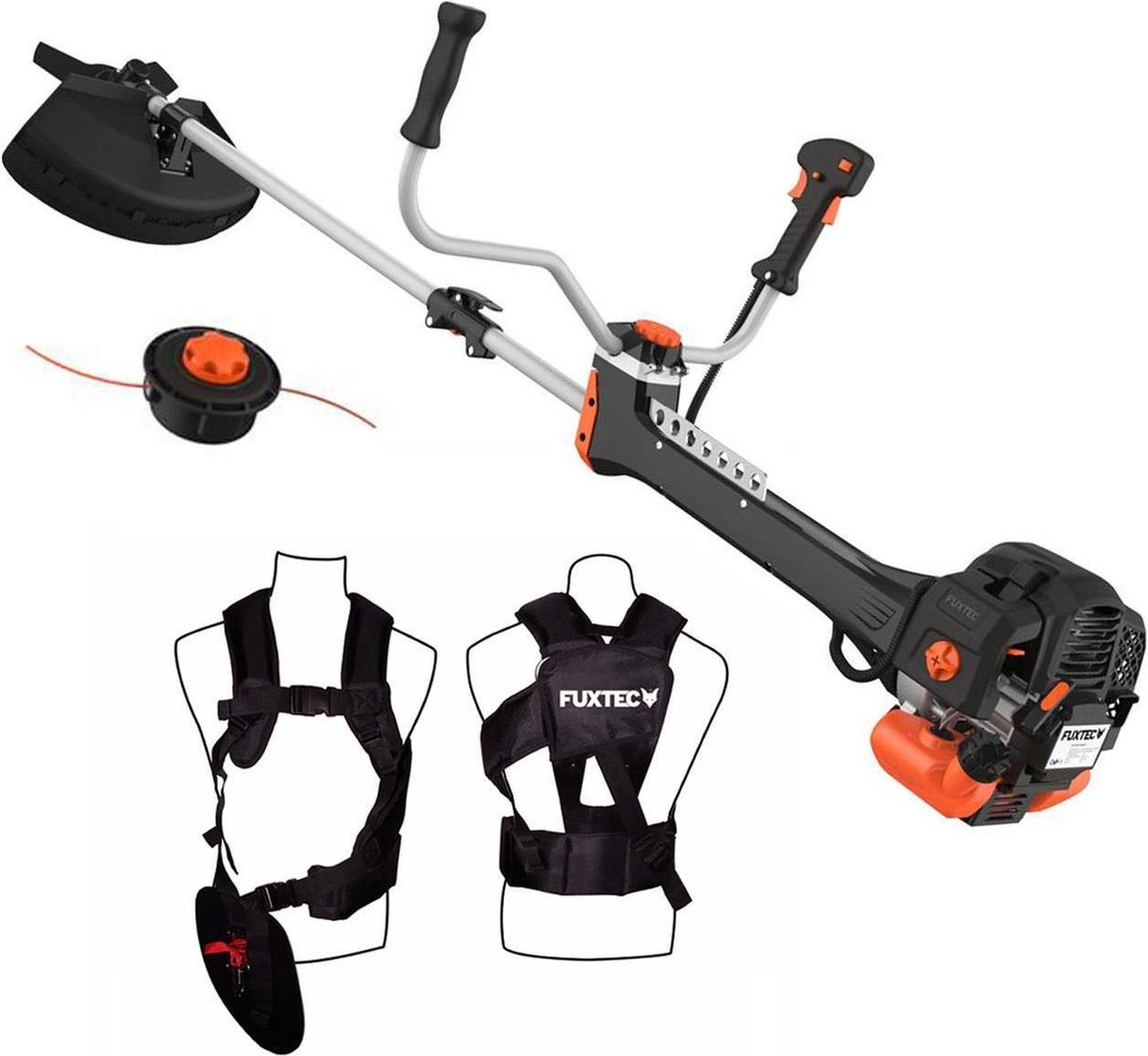 Bol.com FUXTEC FX-PS152 Benzine Bosmaaier 2-in-1 – 52cc 2-takt – 3 PK – Met draad & mes – Comfort draagharnas – Antivibratiesysteem aanbieding