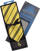 Cinereplicas Harry Potter - Hufflepuff / Huffelpuf Tie / Stropdas Deluxe Edition met Pin