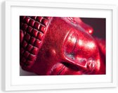 Foto in frame , Rode Boeddha , 120x80cm , rood zwart , Premium print