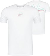 Malelions Women Split T-Shirt - White/Mint & Pink - XL