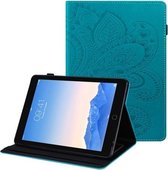 Peacock Tail Embossing Pattern Horizontal Flip Leather Case met houder & kaartsleuven & portemonnee & antislipstripfunctie voor iPad 9.7 2018/2017 (blauw)