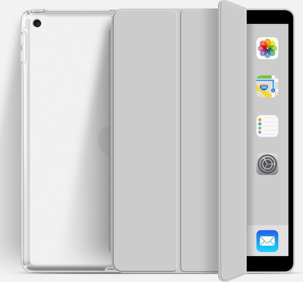 Ipad 7/8 transparant (2019/2020) - 10.2 inch – Ipad hoes – soft cover – Hoes voor iPad – Tablet beschermer - grijs
