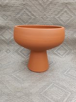 Mica Decorations Marlou pot op voet donker oranje H28,5 x D29,5cm