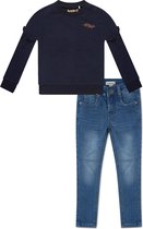 Koko Noko BIO Basics Set(2delig) Jeans NORI blauw en Sweater Nova Blauw - Maat 122/128