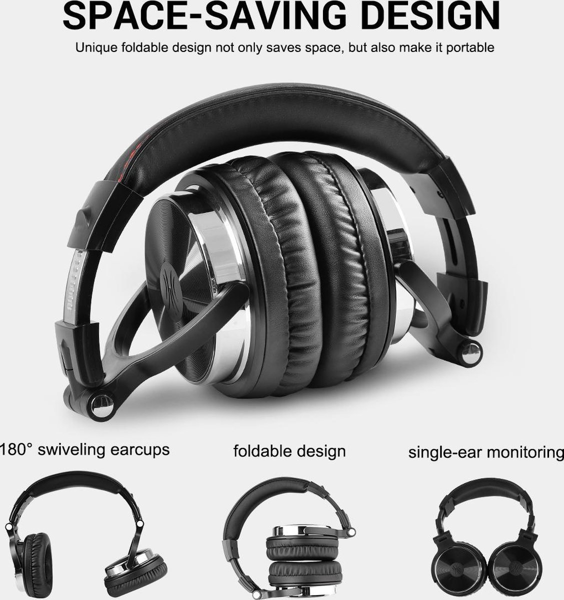 OneOdio Pro 10 - koptelefoon met microfoon - inklapbaar - afbeelding 2