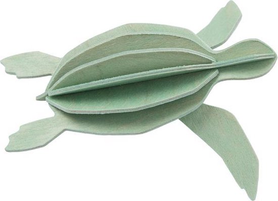 Lovi Zeeschildpad 12 cm Mint groen Berkenhout