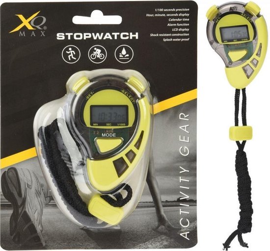 Chronomètre Sport jaune/noir - Minuterie - Résistant à l'eau