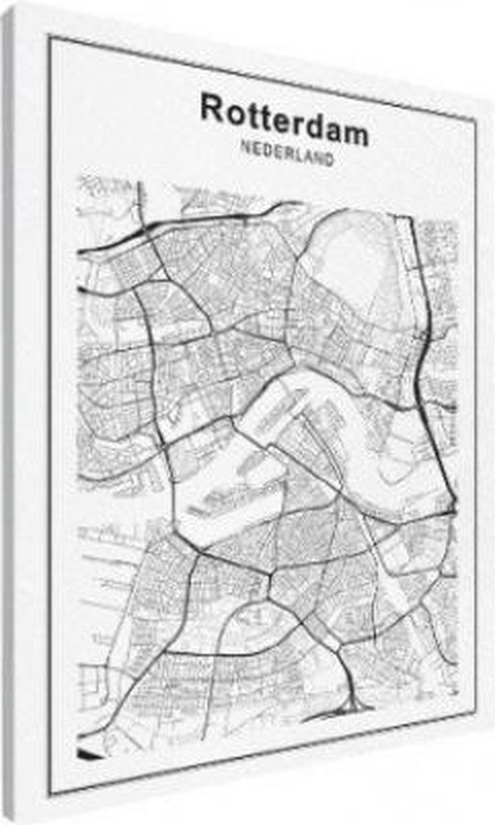 Stadskaart Rotterdam - Canvas 30x40