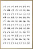 JUNIQE - Poster met kunststof lijst Bike Variations -13x18 /Wit &