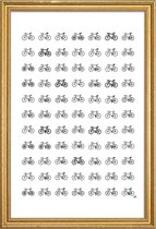 JUNIQE - Poster met houten lijst Bike Variations -20x30 /Wit & Zwart