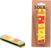 Sola Sounds houten mondharmonica geel