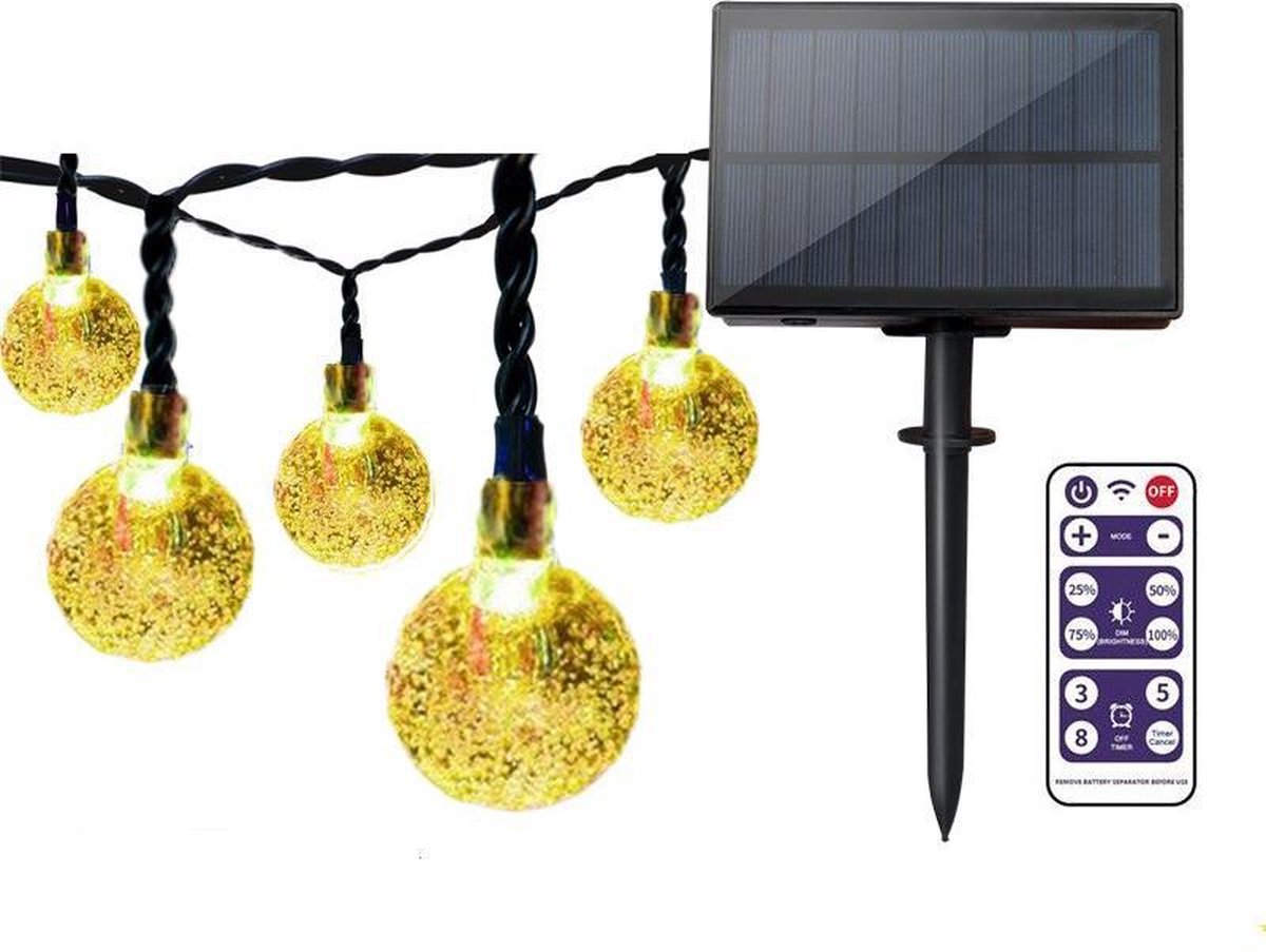Spetebo Kleurrijke feestverlichting - Solar lichtketting met 10 tuinlampions kleurrijk - buitenfeestverlichting 10 LED paviljoen decoratie verlichting