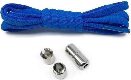 Elastische schoenveters - Metalen sluiting - Blauw