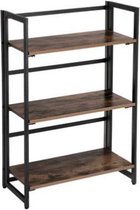 Segenn's Boekenkast - Opbergkast - keukenkast - Opklapbare plank 3 niveaus - Staande plank - Multifunctionele plank - Metalen frame - Geen montage nodig - voor Woonkamer - Slaapkam