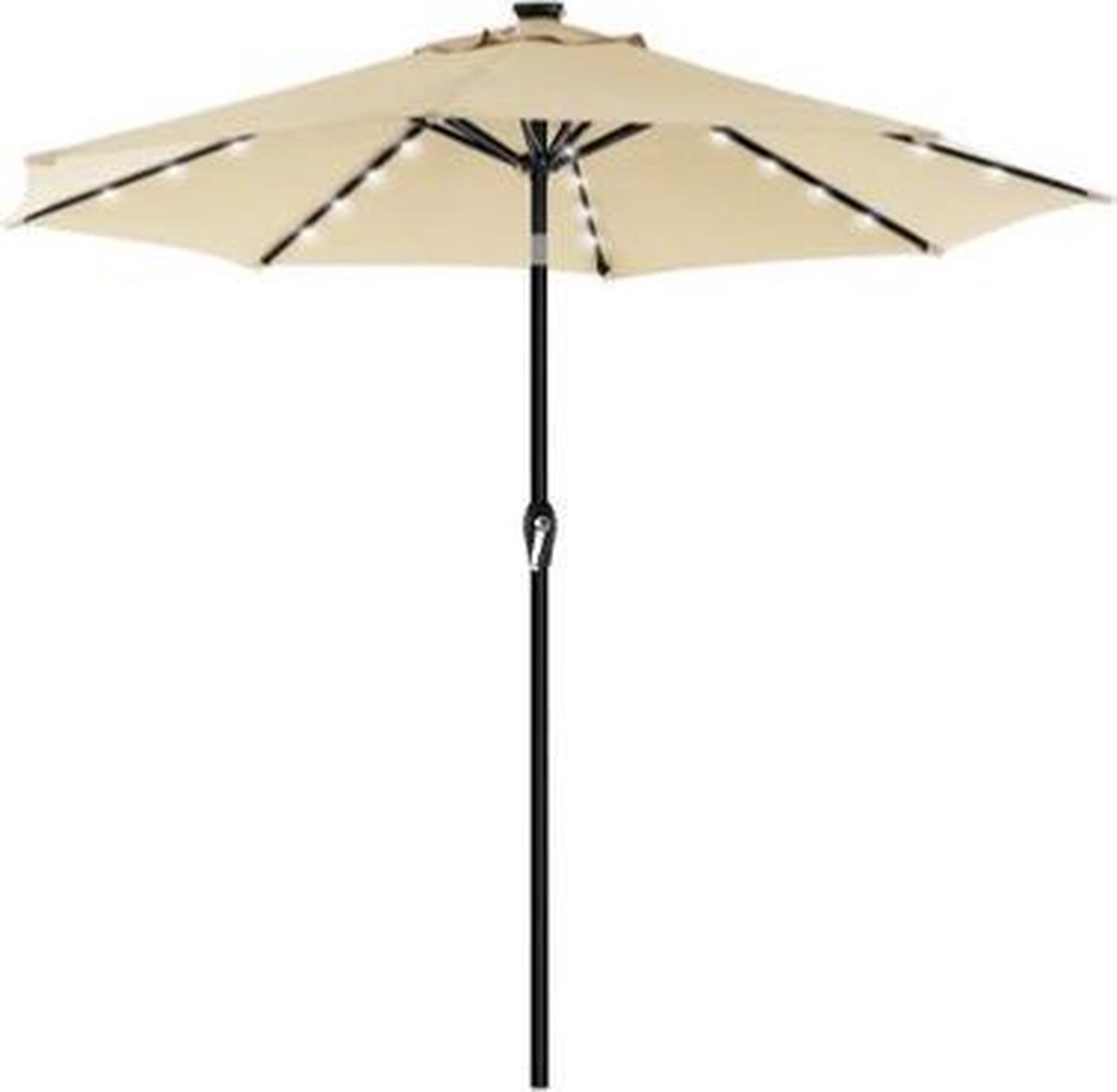 Segenn's parasol - met LED solar verlichting - tuinparasol Ø 270 cm - UV bescherming tot UPF 50+ - beige